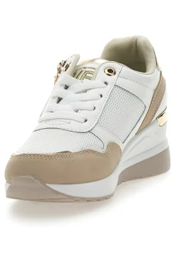 Sneakers Beige con Zeppa e Chiusura con Lacci e Cerniera Laura Biagiotti 8920