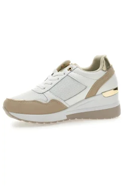 Sneakers Beige con Zeppa e Chiusura con Lacci e Cerniera Laura Biagiotti 8920