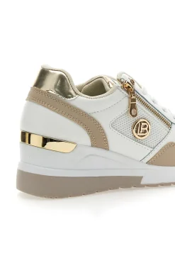 Sneakers Beige con Zeppa e Chiusura con Lacci e Cerniera Laura Biagiotti 8920