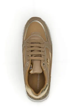 Sneakers beige con zeppa e inserti glitter Burani 51800C1133