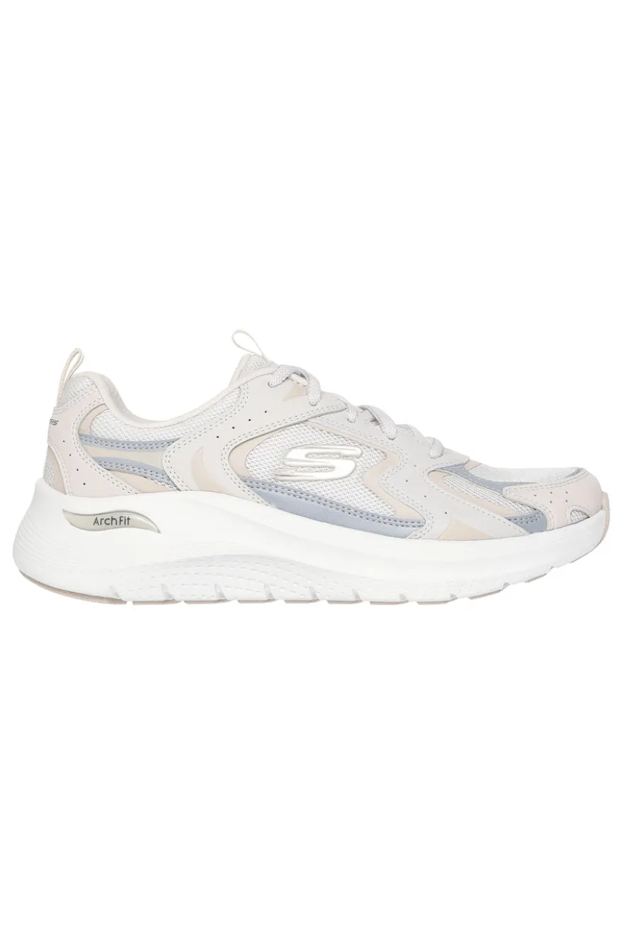 Sneakers beige e grigie con supporto plantare Skechers Arch Fit 2 Vintage Luxe