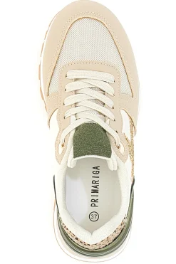 Sneakers Beige e Verdi con Platform Prima Riga 461