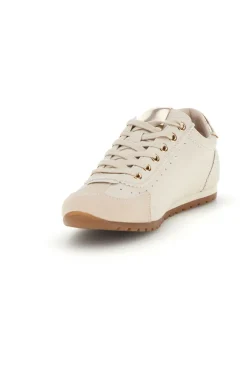 Sneakers beige in materiale sintetico con dettagli metallici Me & me TW26S801502