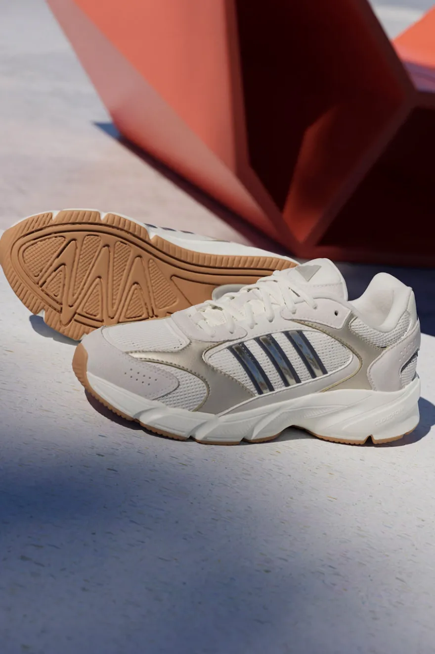 Sneakers beige in mesh con dettagli argento e suola Cloudfoam Adidas Crazychaos 2000