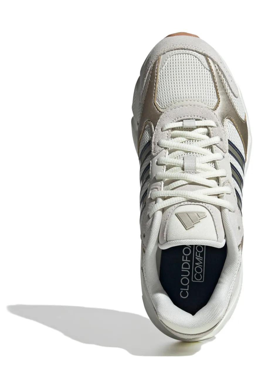 Sneakers beige in mesh con dettagli argento e suola Cloudfoam Adidas Crazychaos 2000