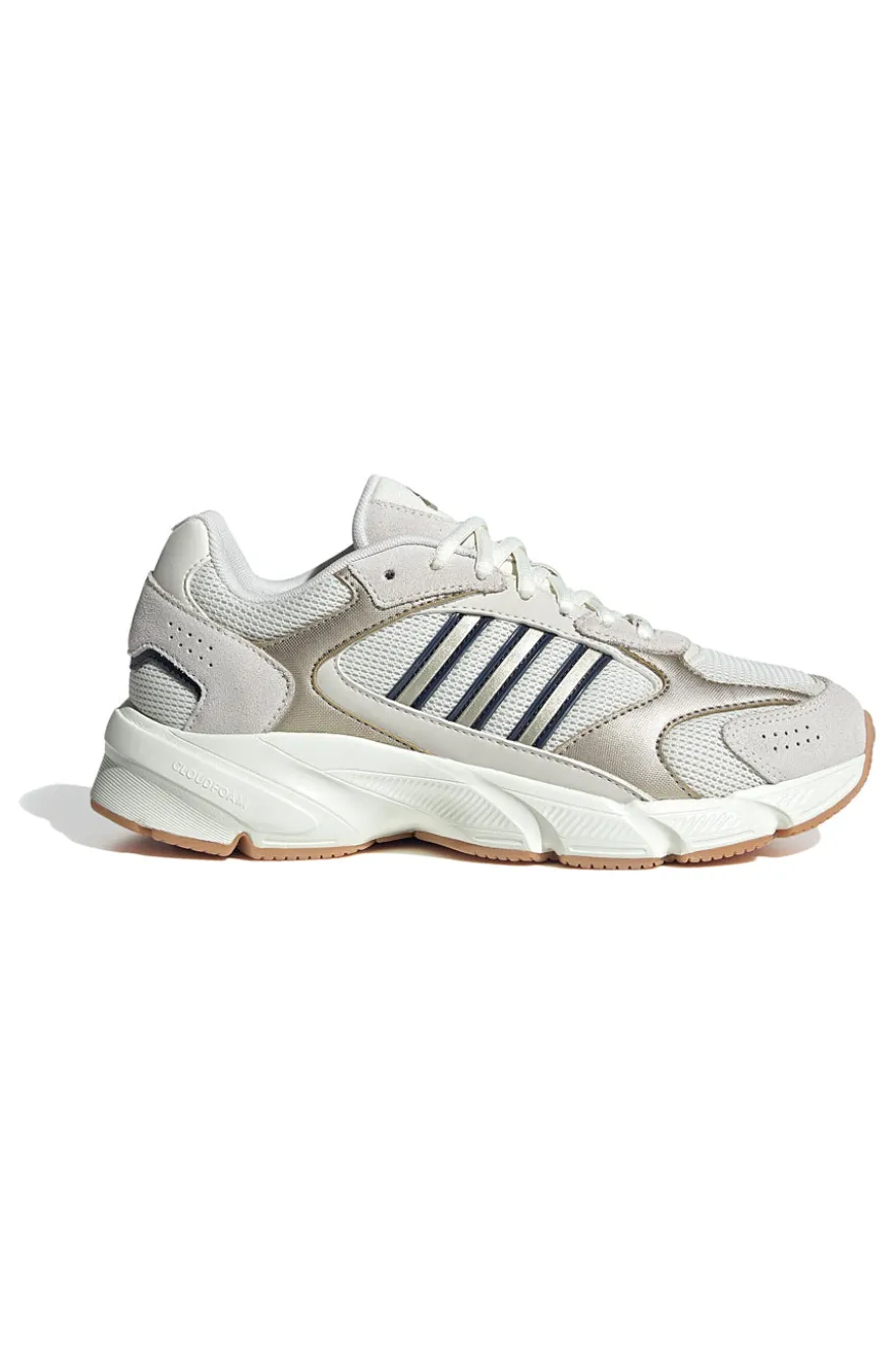 Sneakers beige in mesh con dettagli argento e suola Cloudfoam Adidas Crazychaos 2000