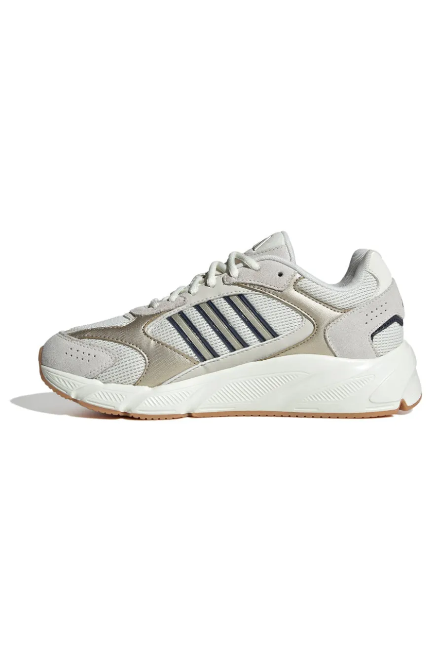 Sneakers beige in mesh con dettagli argento e suola Cloudfoam Adidas Crazychaos 2000