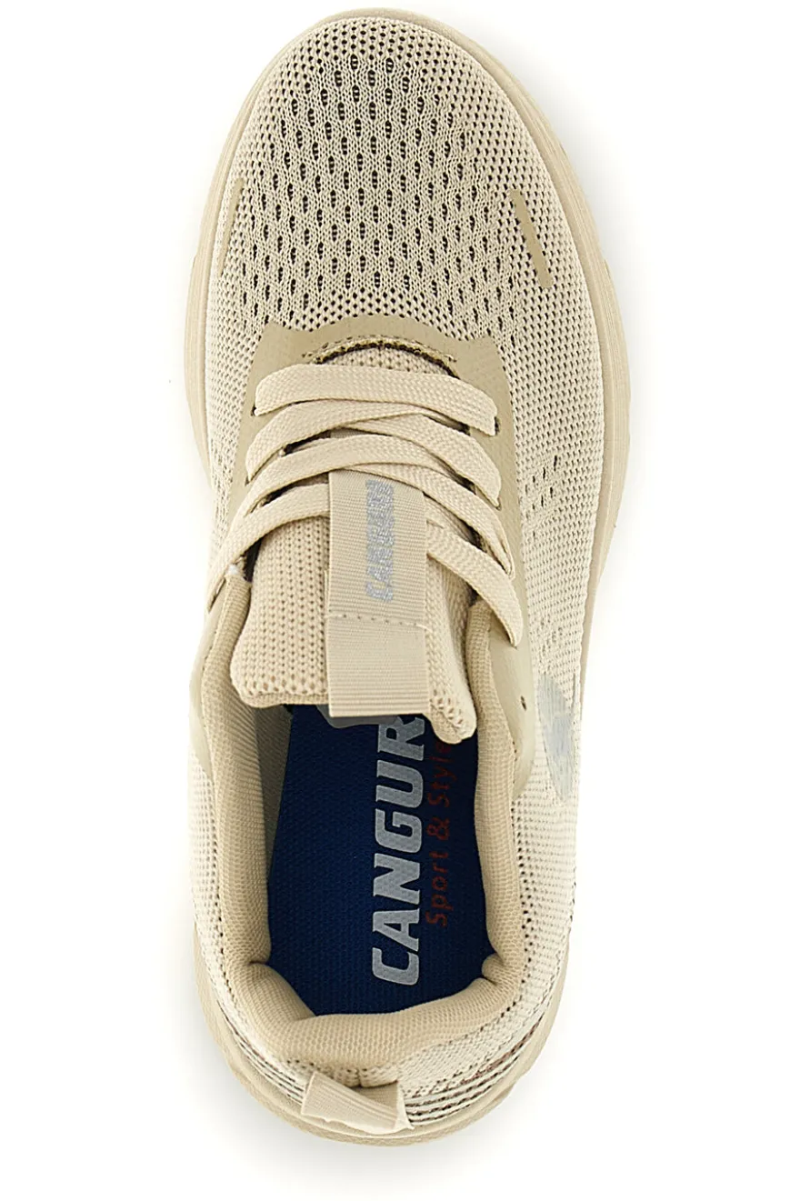 Sneakers beige in mesh traspirante Canguro CA1267
