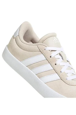 Sneakers beige in pelle con strisce bianche Adidas VL Court 3 K