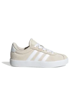 Sneakers beige in pelle con strisce bianche Adidas VL Court 3 K