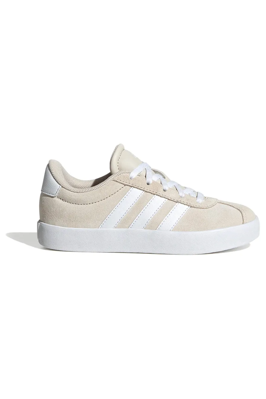 Sneakers beige in pelle con strisce bianche Adidas VL Court 3 K