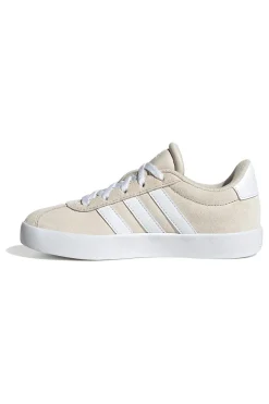 Sneakers beige in pelle con strisce bianche Adidas VL Court 3 K