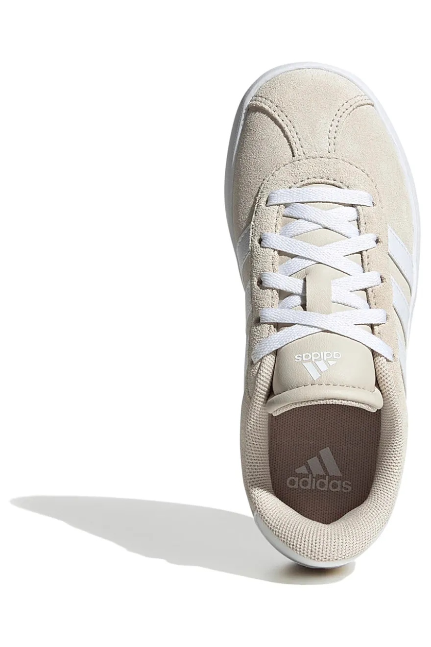 Sneakers beige in pelle con strisce bianche Adidas VL Court 3 K