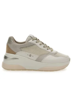Sneakers Beige in pelle zeppa comfort Pittarello capsule Benny