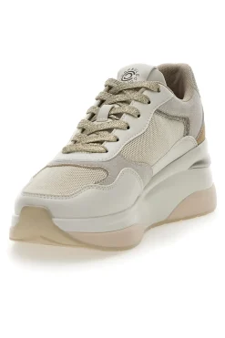 Sneakers Beige in pelle zeppa comfort Pittarello capsule Benny