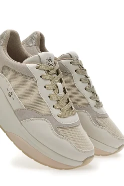 Sneakers Beige in pelle zeppa comfort Pittarello capsule Benny