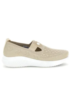 Sneakers beige in tessuto traforato Canguro CA1227