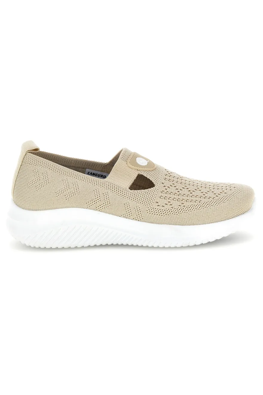 Sneakers beige in tessuto traforato Canguro CA1227