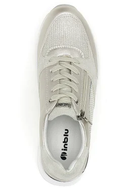 Sneakers beige perlato con zip laterale e zeppa Inblu 472IN