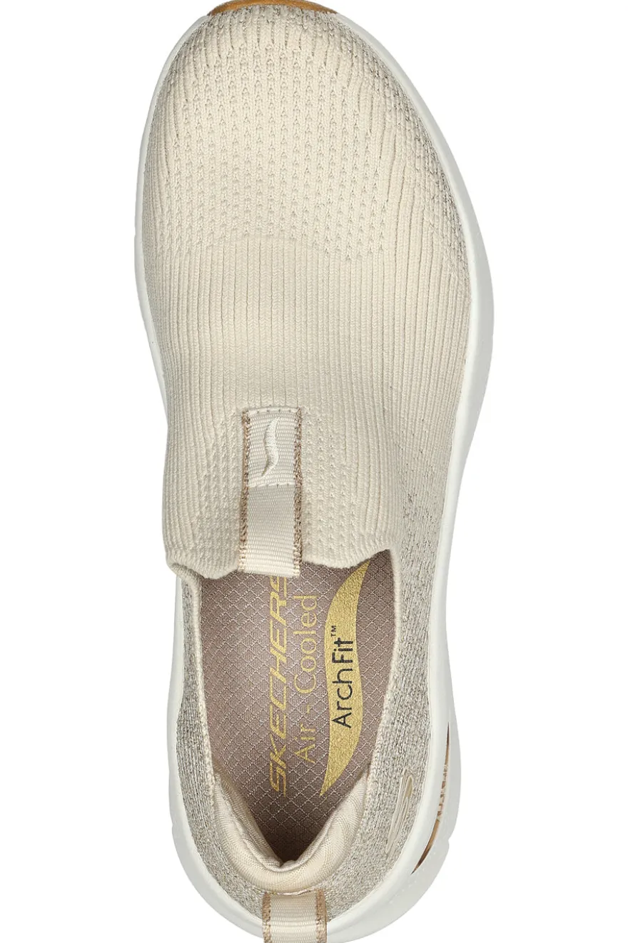 Sneakers Beige Skechers Arch Fit D'Lux Walker Glimmer Dust