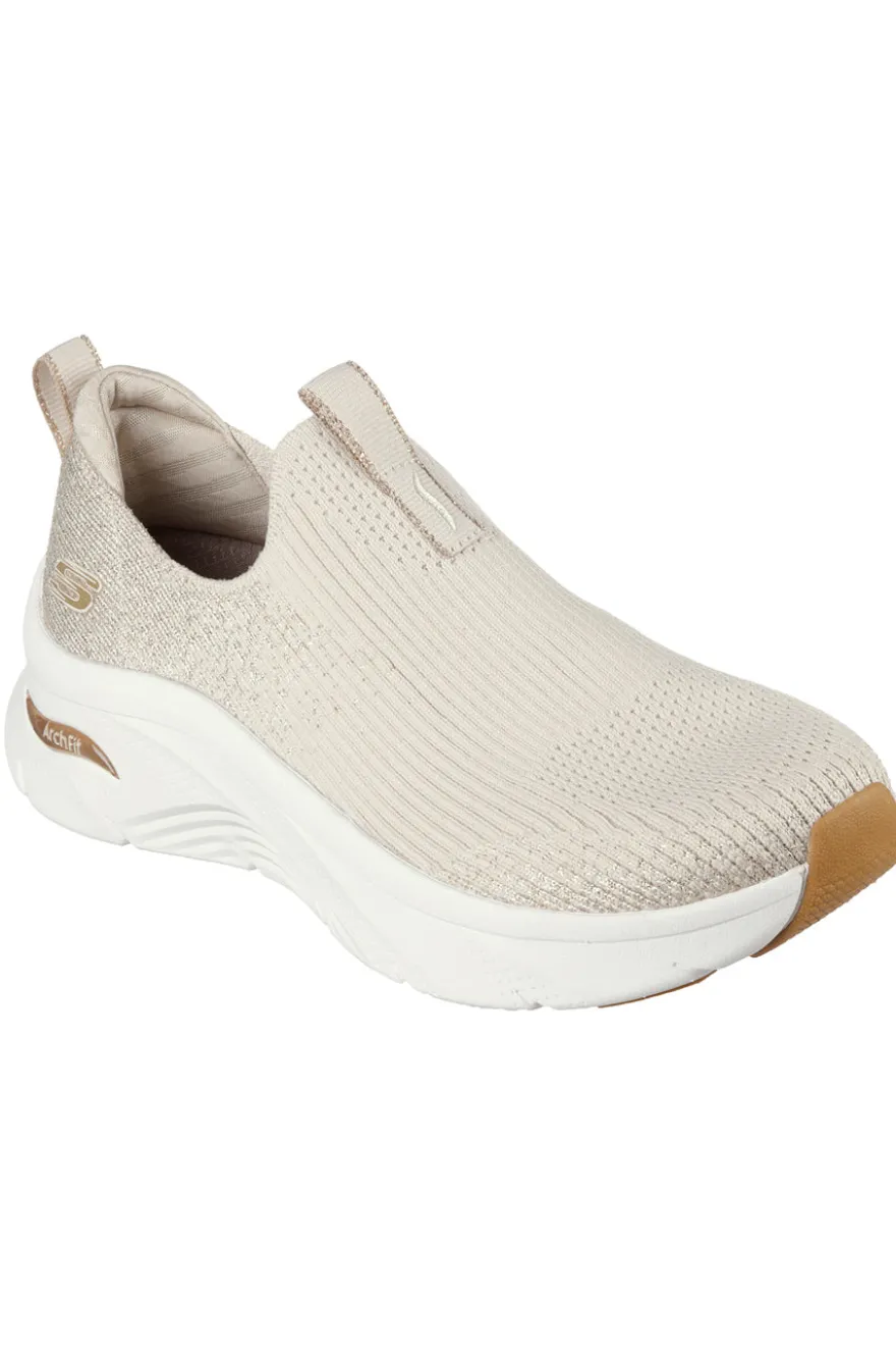 Sneakers Beige Skechers Arch Fit D'Lux Walker Glimmer Dust