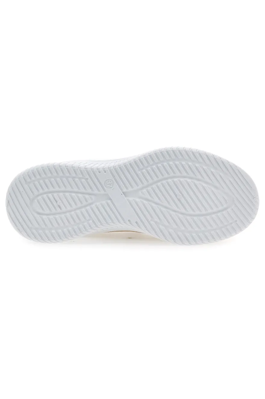 Sneakers Beige Slip On con Tomaia Effetto Ricamo CANGURO CA1227