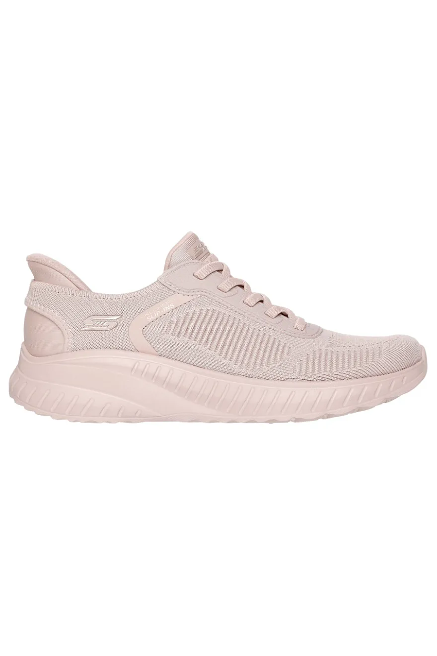 Sneakers beige slip-on in mesh con Memory Foam Skechers BOBS Squad Chaos Current Muse