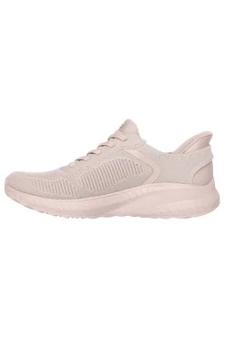 Sneakers beige slip-on in mesh con Memory Foam Skechers BOBS Squad Chaos Current Muse