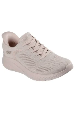 Sneakers beige slip-on in mesh con Memory Foam Skechers BOBS Squad Chaos Current Muse