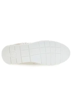 Sneakers beige traforate in vera pelle con cerniera Prima riga 182082