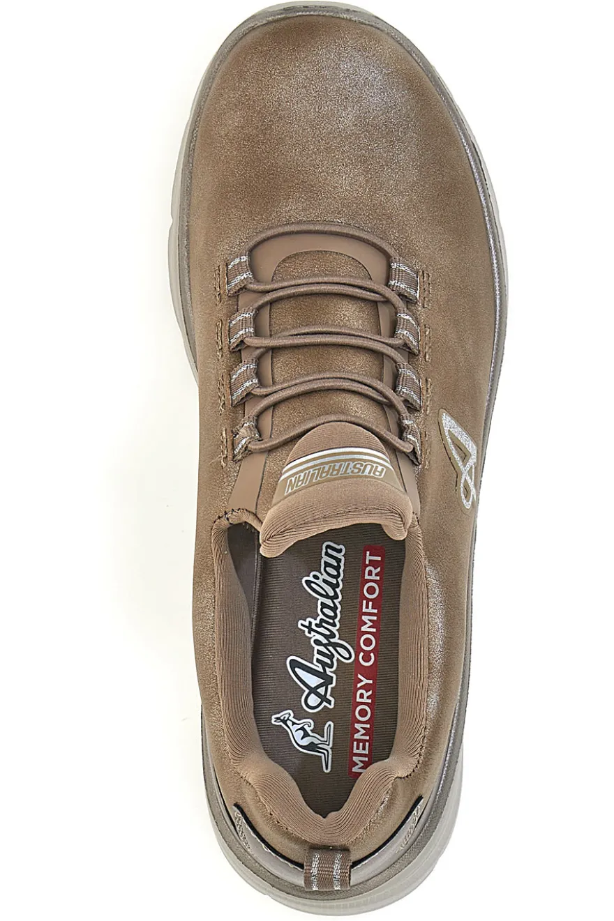 Sneakers beige traspiranti con memory comfort e lacci elasticizzati Australian AU52W511