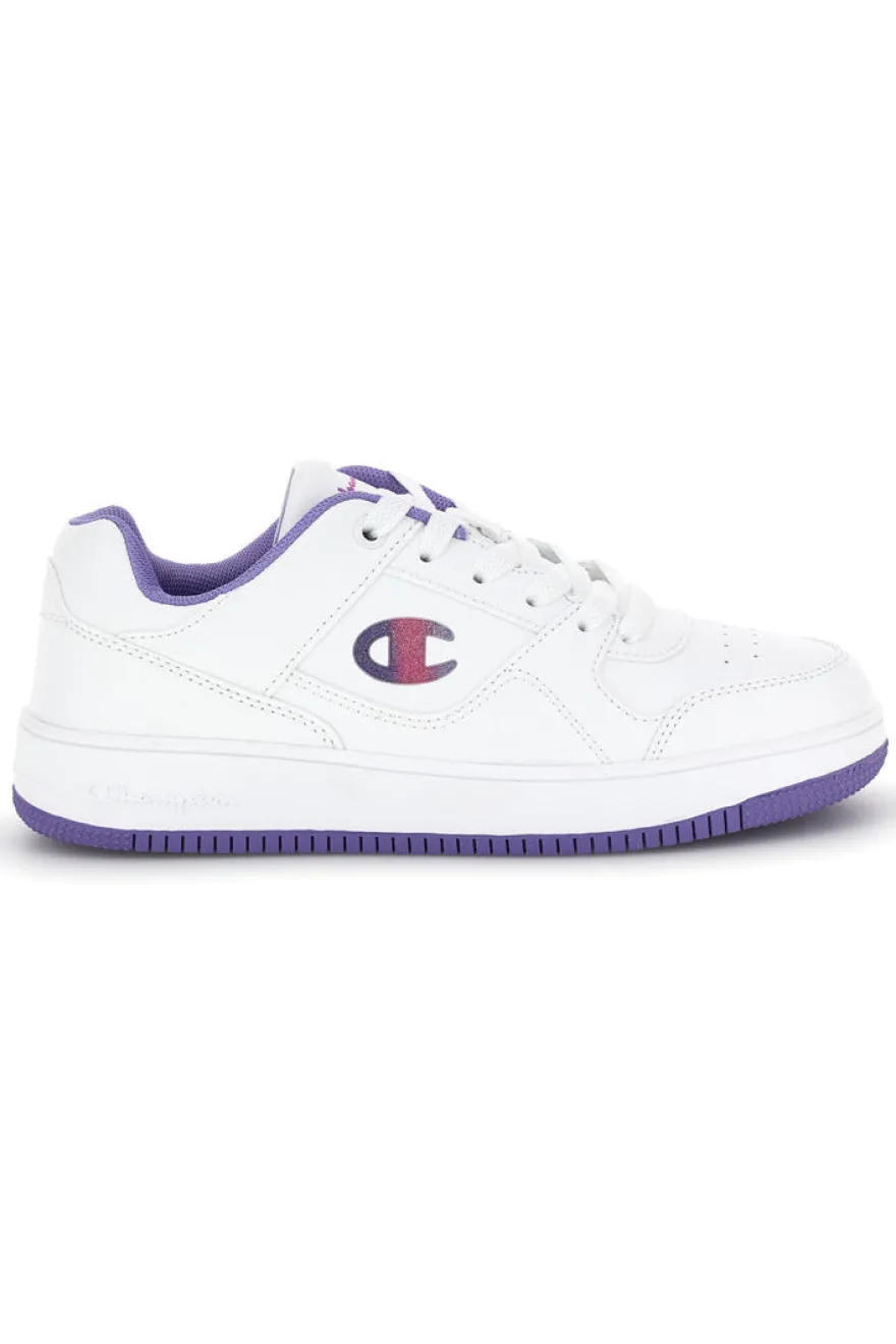 Sneakers bianca dettagli viola Champion RD18 Low G GS