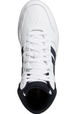Sneakers Bianche Alte con Lacci Adidas Hoops 3.0 Mid