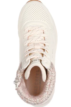 Sneakers bianche alte con collo in maglia Skechers Uno Gen1 Darling Daze