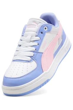 Sneakers bianche azzurre e rosa Puma Caven III Block Jr