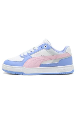 Sneakers bianche azzurre e rosa Puma Caven III Block Jr