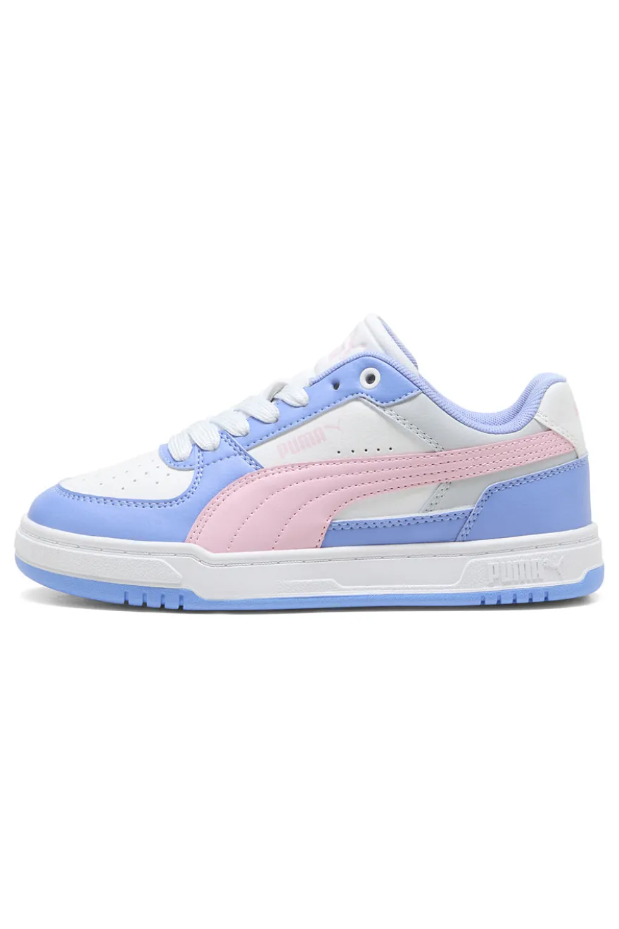 Sneakers bianche azzurre e rosa Puma Caven III Block Jr