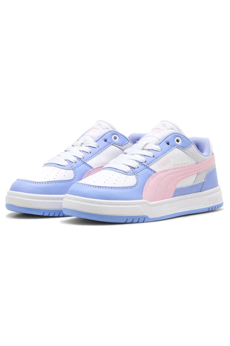 Sneakers bianche azzurre e rosa Puma Caven III Block Jr