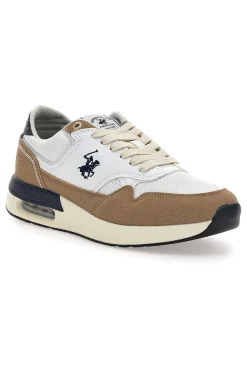 Sneakers bianche beige e blu Beverly Hills Polo Club Team Mix