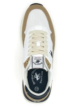 Sneakers bianche beige e blu Beverly Hills Polo Club Team Mix