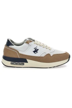 Sneakers bianche beige e blu Beverly Hills Polo Club Team Mix