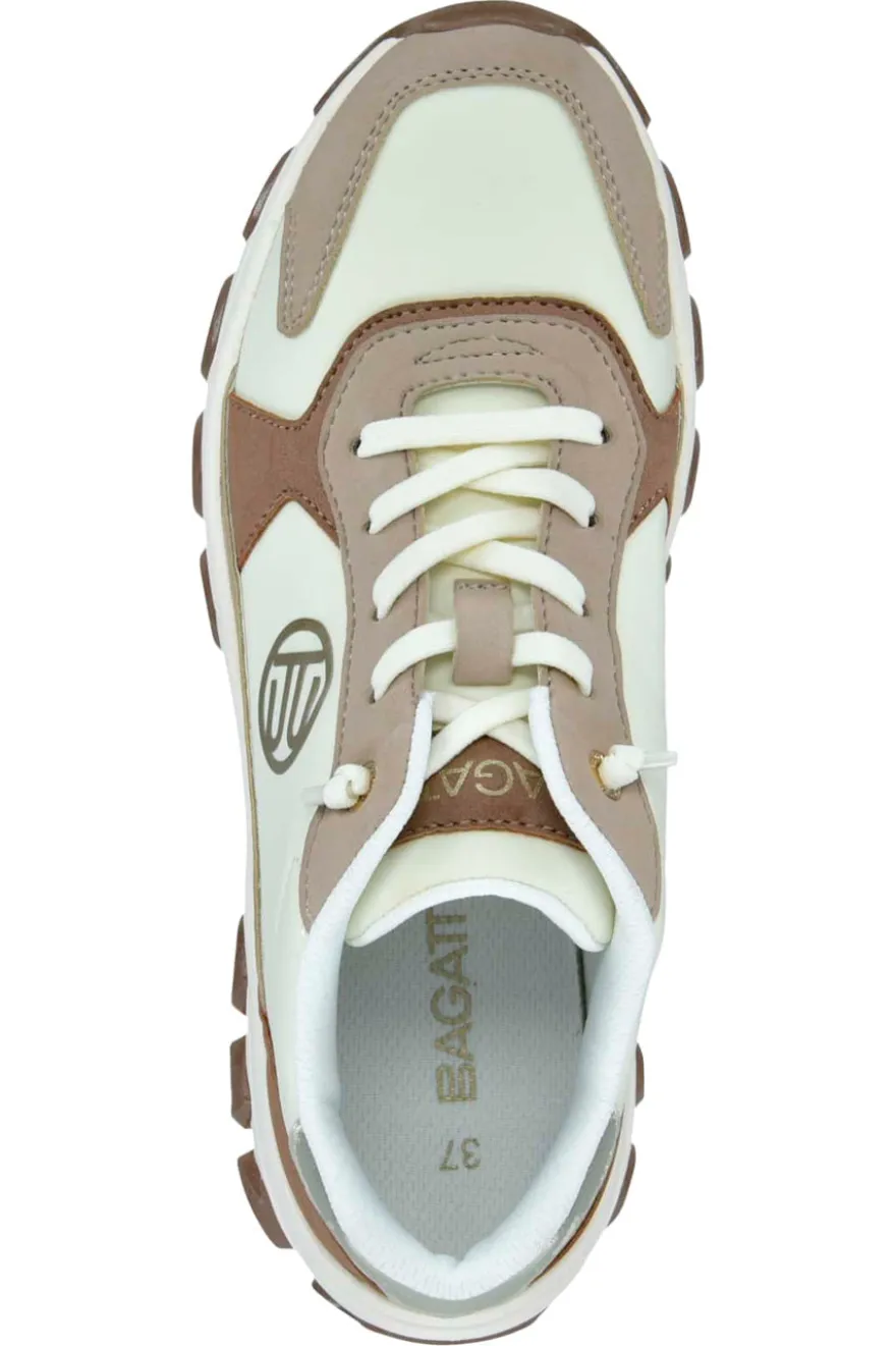 Sneakers Bianche Beige e Cuoio Bagatt D45AJL015569