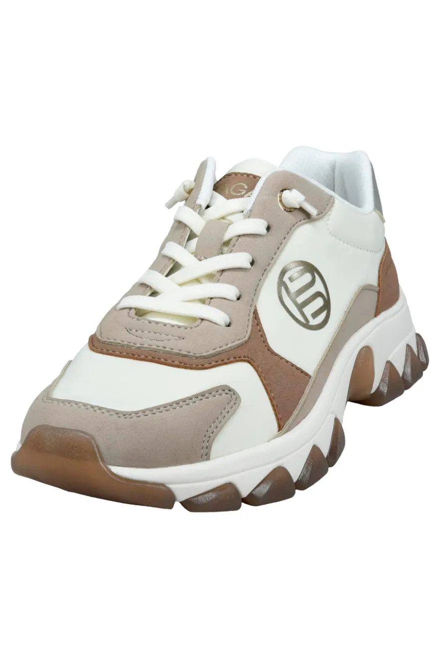 Sneakers Bianche Beige e Cuoio Bagatt D45AJL015569