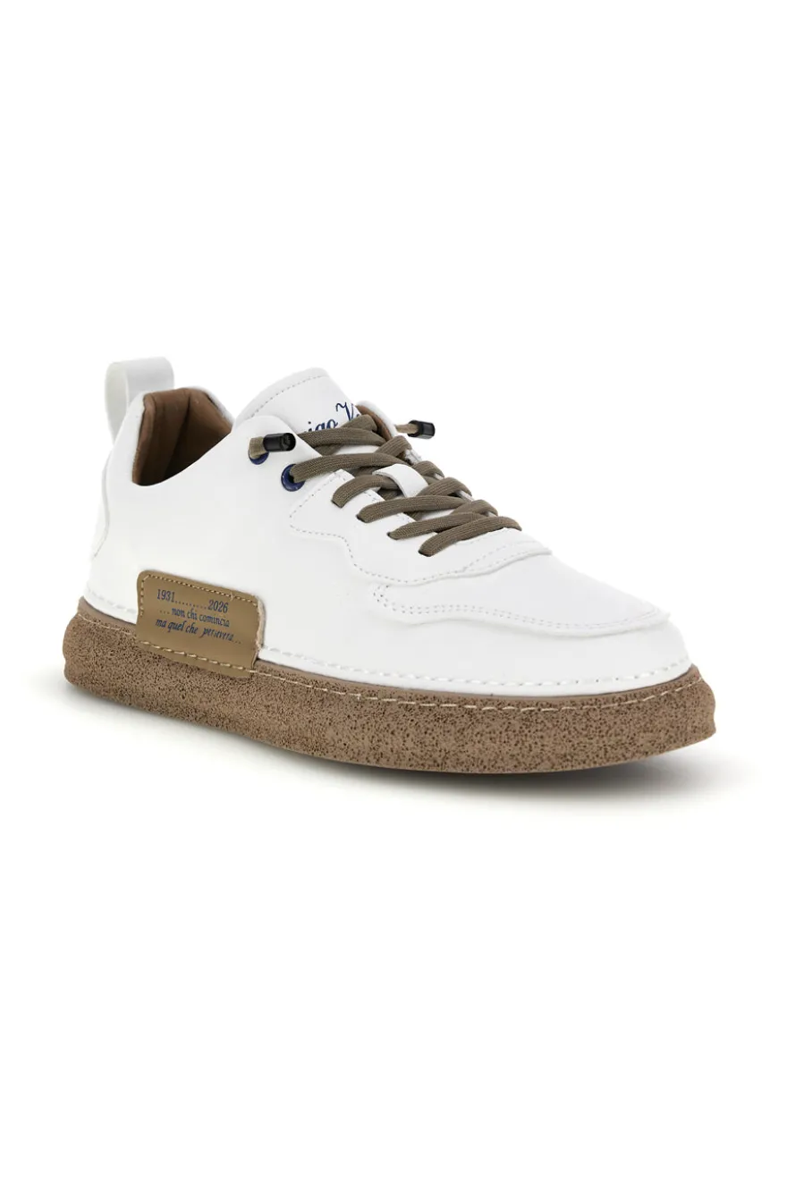 Sneakers bianche bicolore con lacci elastici Amerigo Vespucci AV410