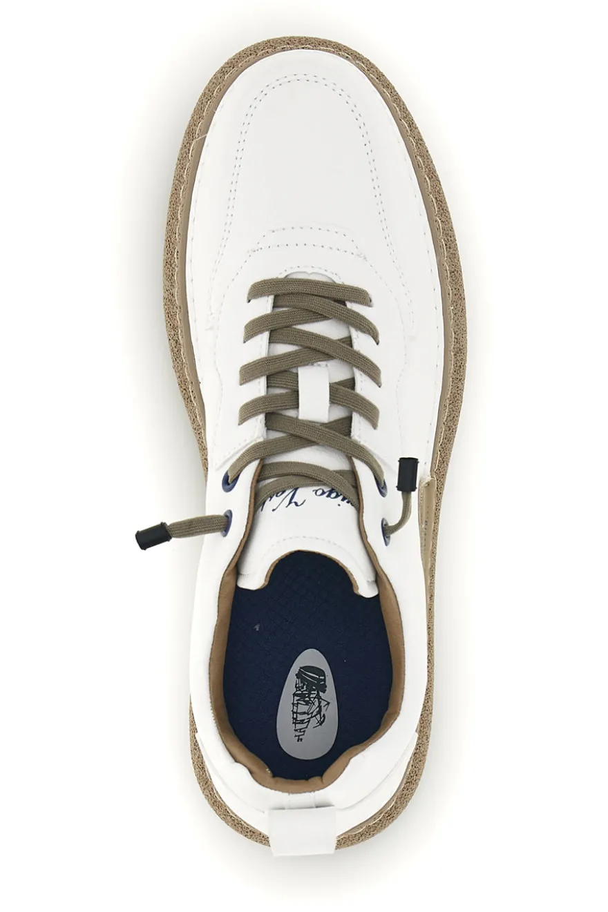 Sneakers bianche bicolore con lacci elastici Amerigo Vespucci AV410