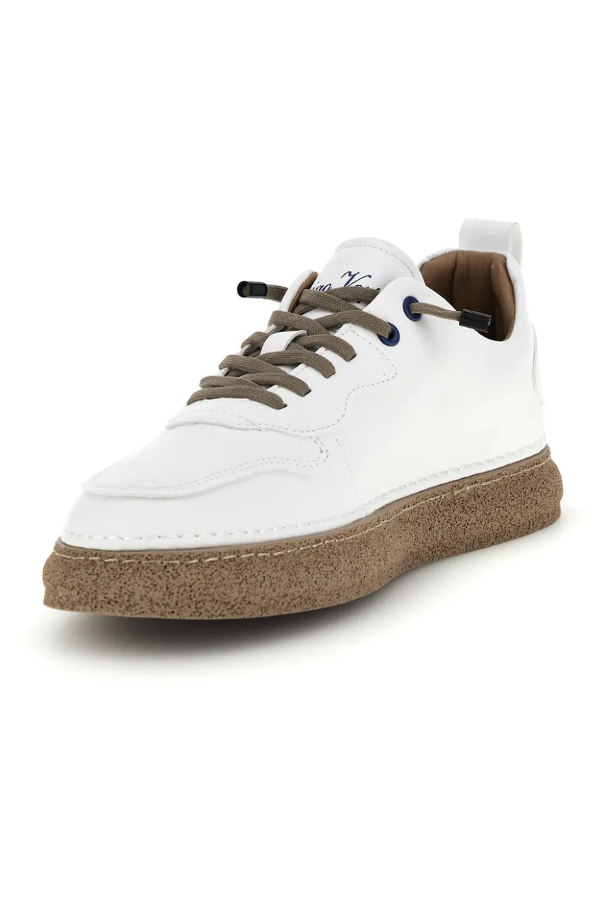Sneakers bianche bicolore con lacci elastici Amerigo Vespucci AV410