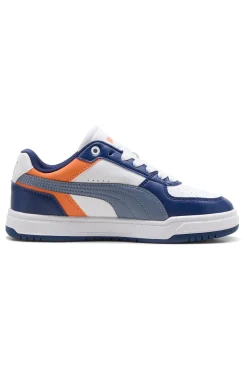 Sneakers bianche blu e arancioni stile court Puma Caven III Block Jr