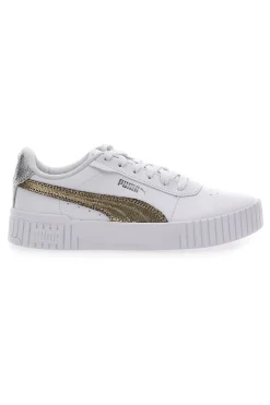 Sneakers Bianche Casula con Lacci Puma Carina 2.0 Mettalic Shine