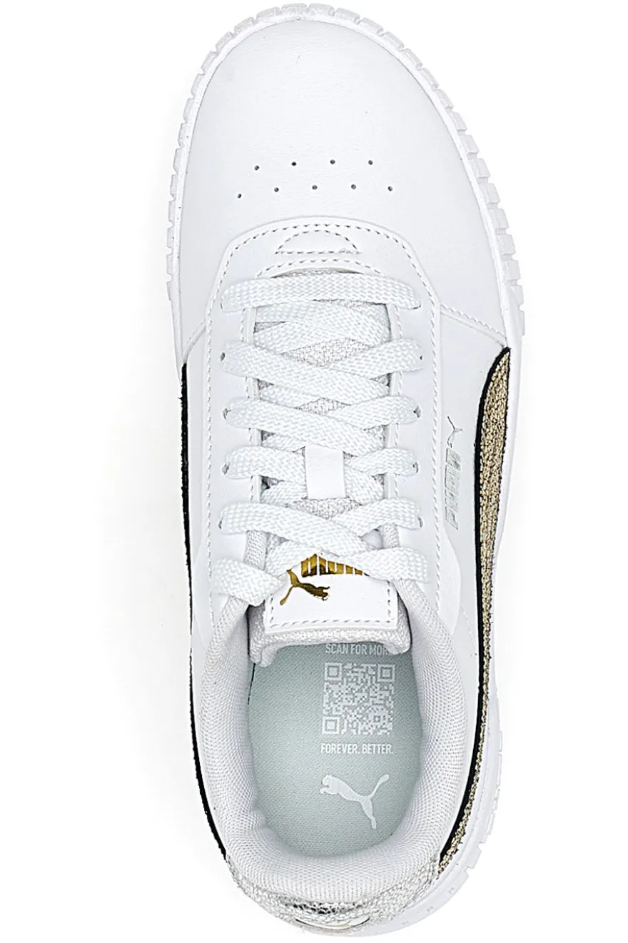 Sneakers Bianche Casula con Lacci Puma Carina 2.0 Mettalic Shine