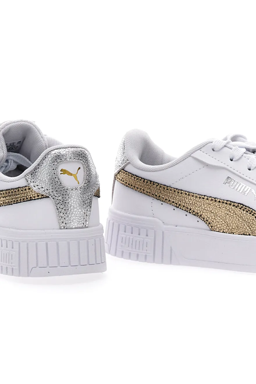 Sneakers Bianche Casula con Lacci Puma Carina 2.0 Mettalic Shine